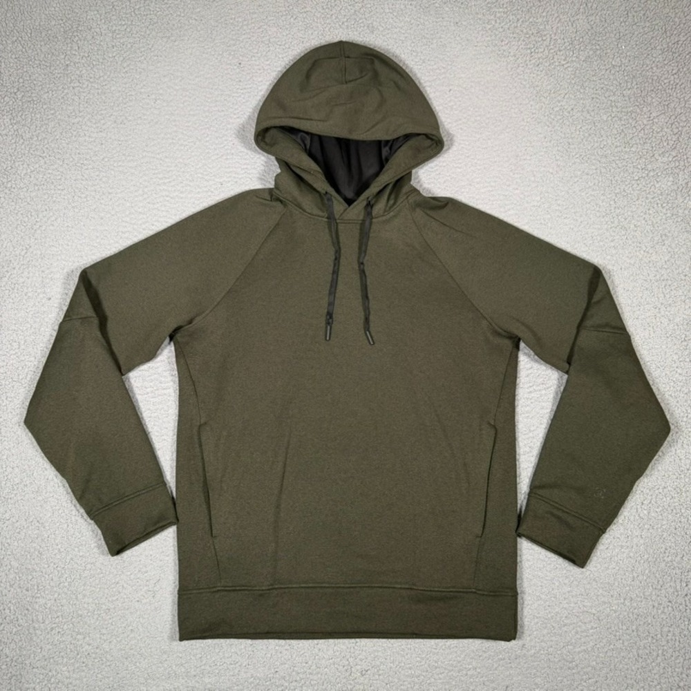 Lululemon Hoodie Mens Small Heather Dark Olive City Sweat Thermo Pullover Logo